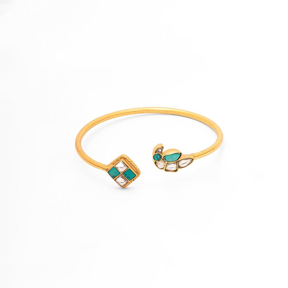 Polki Minimal 18 K Gold Plated 925 Silver Bracelet